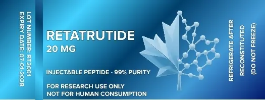 Retatrutide 20 mg label artwork